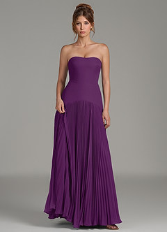 Azazie Yuliana Bridesmaid Dresses Grape A-Line Strapless Chiffon Dress image6
