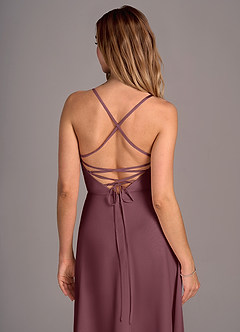 Azazie Mei Brautjungfernkleider A-Linie Chiffon Kleid Sangria image2