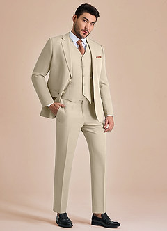 front James Tan Structured Stretch 3-piece suit