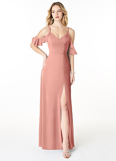 Azazie Andie Final Sale Agave A-Line Ruched Stretch Satin Dress image2