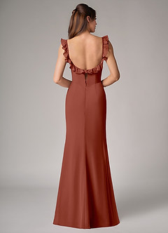 Azazie Callie Bridesmaid Dresses Auburn Mermaid Side Slit Chiffon Convertible Dress image2