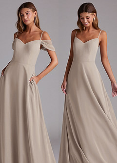 Azazie Marley Bridesmaid Dresses Frost A-Line Off the Shoulder Chiffon Convertible Dress image7