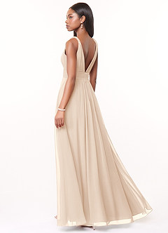 Azazie Maren Bridesmaid Dresses White Alabaster A-Line Pleated Chiffon Dress image4