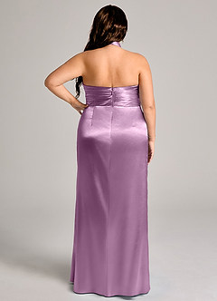 Azazie Jemma Bridesmaid Dresses Wisteria Sheath Pleated Metallic Satin Dress image9