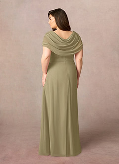 Azazie Mary Mother of the Bride Dresses Moss Green A-Line Side Slit Chiffon Dress image8