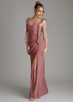 Azazie Jessamine Bridesmaid Dresses Desert Rose Mermaid Corset Chiffon Dress image6