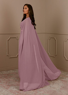 Azazie Isa Mother of the Bride Dresses Dusty Rose A-Line V-Neck Pleated Chiffon Dress image3