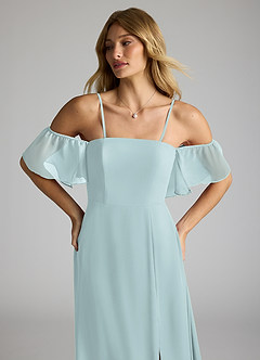 Azazie Sue Bridesmaid Dresses Mist A-Line Off the Shoulder Chiffon Convertible Dress image2
