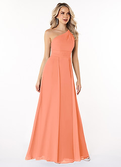 Azazie Dallas Bridesmaid Dresses Sunset A-Line One Shoulder Chiffon Dress image3