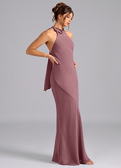 Azazie Velli Bridesmaid Dresses Amethyst Mermaid High Neck Chiffon Dress image4