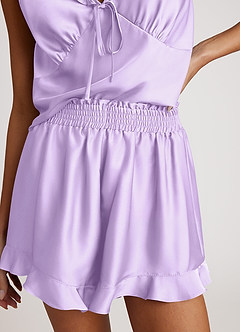 front Satin-Rüschenpyjama-Set