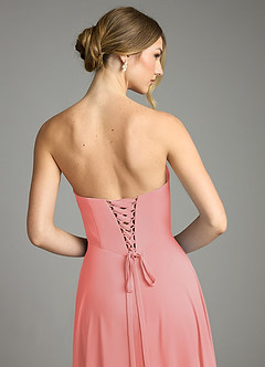 Azazie Ayla Abiti da Damigella Abito A-Line in Chiffon Scollo a Cuore Corallo image13