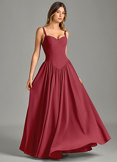 Azazie Evadina Suknie dla druhen Linia A Gorset Szyfon Do ziemi Sukienka image3