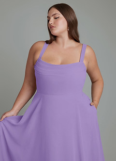 Azazie Shaude Bridesmaid Dresses Tahiti A-Line Pleated Chiffon Dress image11