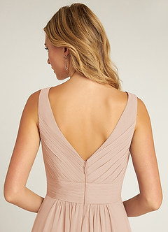 Azazie Pierrette Abiti da Damigella Abito A-Line in Chiffon Plissettato Rosa Inglese image6