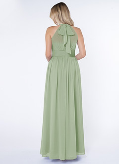Azazie Iman Brautjungfernkleider A-Linie A-Linie Gerüscht Chiffon Kleid Staubiger Salbeigrün image6