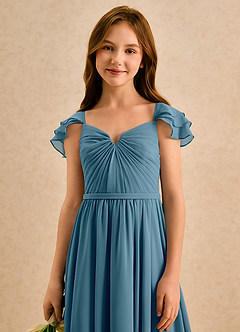 Azazie Meimei Girls Formal Flower Girl Klänningar Klä A-Line i Chiffong Plisserad image6
