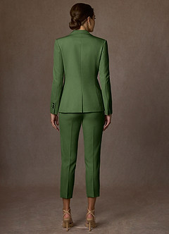 front Kennedy Olijf Gestructureerde stretchblazer