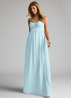 Azazie Llana Maternity Bridesmaid Dresses A-Line Chiffon Floor-Length Dress image3