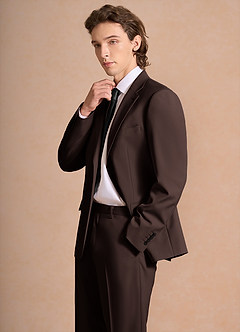 front James Ganache Structured Stretch Suit Jacket