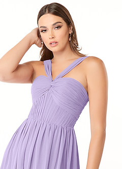Azazie Dionne Bridesmaid Dresses Lilac A-Line Corset Chiffon Dress image6