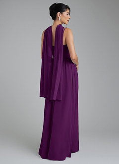 Azazie Alisha Bridesmaid Dresses Grape A-Line Corset Chiffon Dress image8