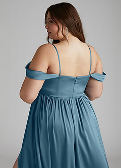 Azazie Morana Final Sale Bermuda A-Line Off the Shoulder Stretch Satin Convertible Dress image16