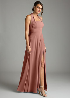 Azazie Tamira Suknie dla druhen Linia A Pofałdowany Szyfon Do ziemi Sukienka image7