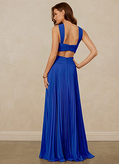 Christian Siriano Bridal for Azazie 1009 Bridesmaid Dresses Royal Blue A-Line Pleated Chiffon Dress image4