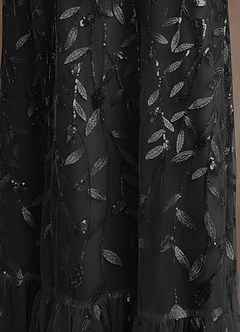 Azazie Mazie Klänningar till brudens mor Klä A-Line i Tyll Spets Svart image8