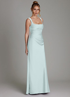 Azazie Agustina Robes de demoiselle d'honneur Robe Sirène en Satin extensible Corset Verre De Mer image4