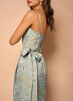 Jamie Azul Vintage Vestido con abertura frontal y corsé image3