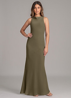 Azazie Allettie Bridesmaid Dresses Willow Green Mermaid Chiffon Dress image1