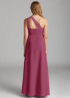 Azazie Maive Junior Mulberry A-Line Pleated Chiffon Dress image3