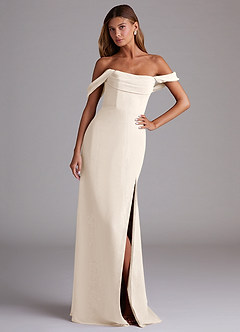 Azazie Saige Bridesmaid Dresses White Alabaster A-Line Off the Shoulder Chiffon Convertible Dress image4