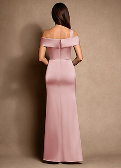 Azazie Altonia Kleider für die Brautmutter Meerjungfrau-Linie Schulterfrei Stretch-Satin Kleid Puderrosa image3