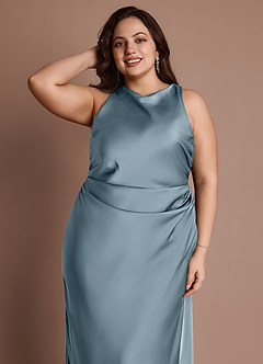 Abito Lungo Azzurro Polvere Evadne image8