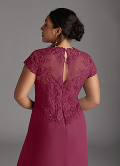 Azazie Junie Mère de la mariée Robes Robe Trapèze en Mousseline de soie Dentelle Mûre image3