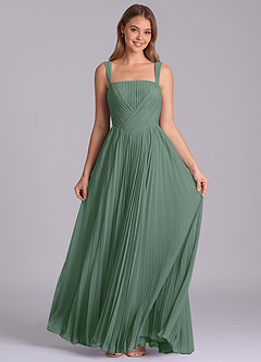 Azazie Mina Jurken voor bruidsmeisjes Jurk van Chiffon met A-Lijn Geplooid Eucalyptus image4