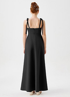 Azazie Rosey Junior Black A-Line Sweetheart Neckline Stretch Crepe Dress image2