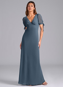Azazie Pheby Bridesmaid Dresses Neptune A-Line Pleated Chiffon Dress image1