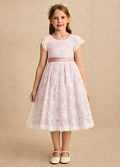 Azazie Maisie Flower Girl Klänningar Klänning A-linje i Spets image3