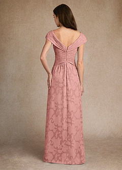 Azazie Myrtle Mother of the Bride Dresses Rosette A-Line Pleated Floral Burnout Dress image3