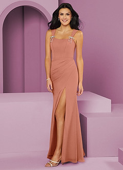 Barbie ♥ Azazie Brautjungfernkleider Meerjungfrau-Linie Plissee Chiffon Kleid Mai Tai image3