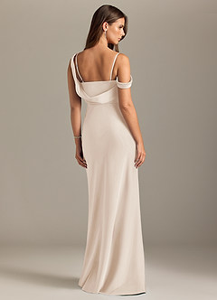 Azazie Madelyn Bridesmaid Dresses White Alabaster Mermaid Off the Shoulder Stretch Satin Convertible Dress image2