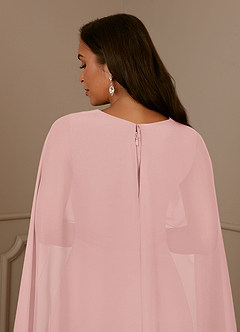 Azazie Isa Mère de la mariée Robes Robe Trapèze en Mousseline de soie Col V plissé Rose Poudré image6