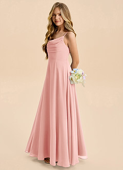 Azazie Gia Junior Rosette A-Line Pleated Chiffon Dress image1