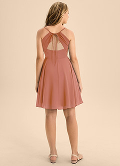 Azazie Avelina Junior MAI TAI A-Line Pleated Chiffon Dress image2