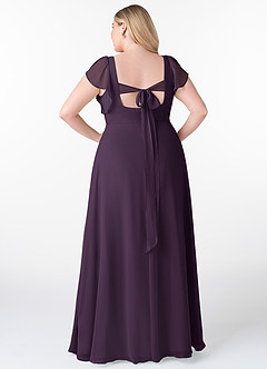 Azazie Syenna Bridesmaid Dresses Plum A-Line Ruched Chiffon Dress image7