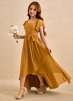 Azazie Milly Girls Formal Flower Girl Klänningar Klä A-Line i Chiffong Plisserad image6